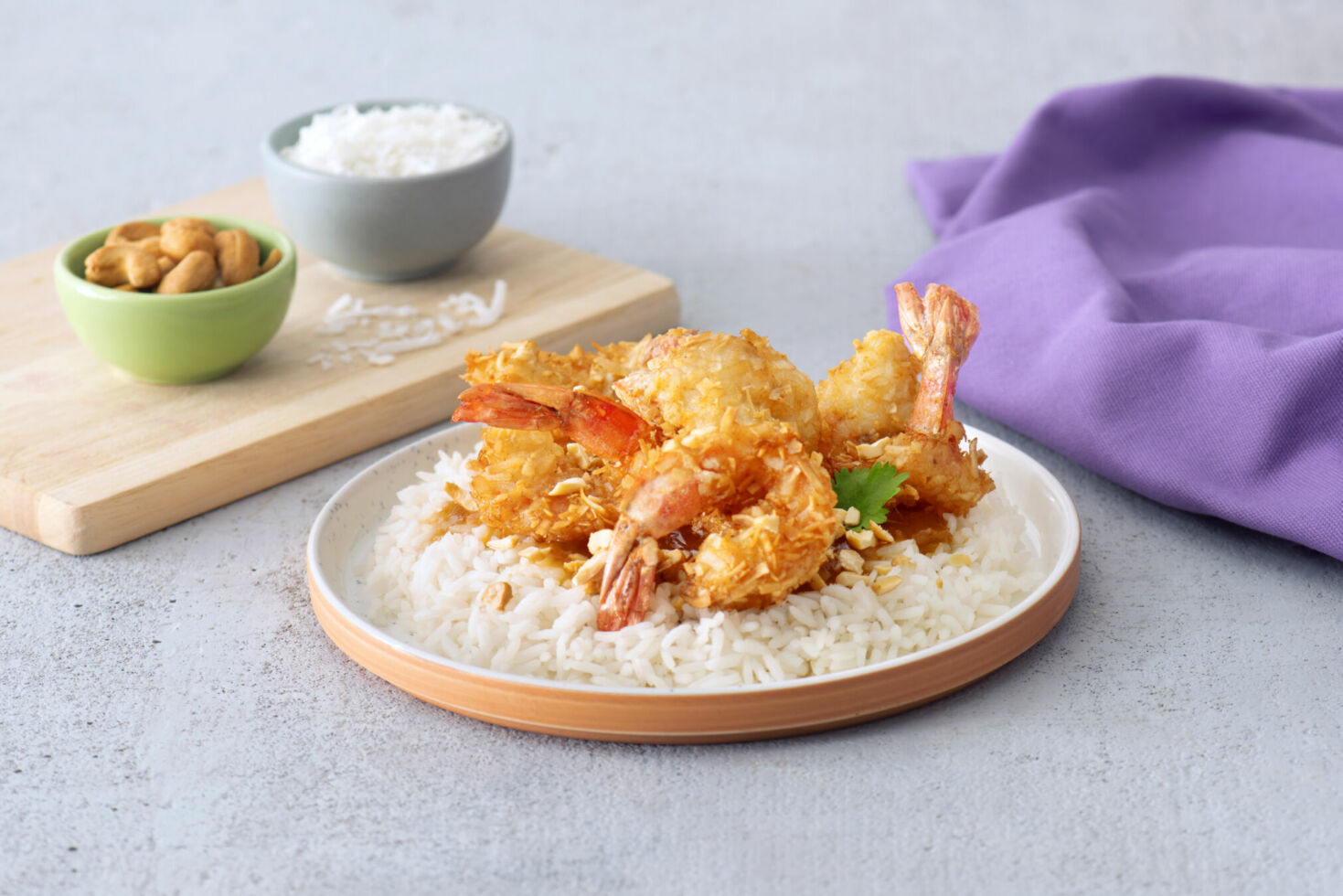 Coconut Shrimp and Rice with Marmalade-Mustard Sauce