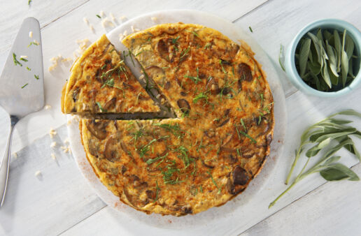 Tortilla Española with brown rice and Manchego cheese