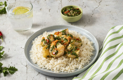 white-rice-bowl-topped-with-shrimp-and-chimichurri-sauce