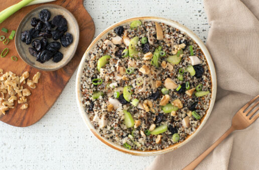 Chicken cherry and walnut salad with quinoa