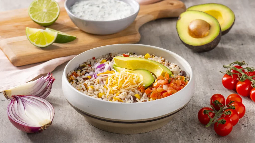southwest rice and beans bowl