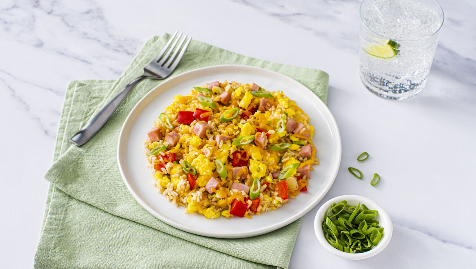 Cheesy Denver Omelet Stir-Fried Rice