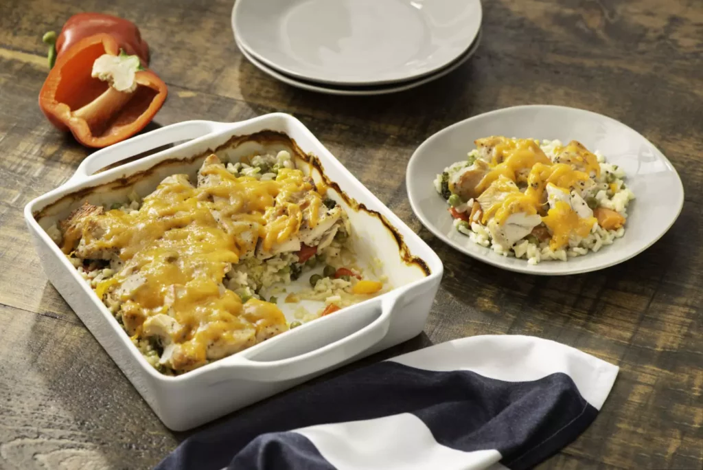 cheesy chicken and rice casserole