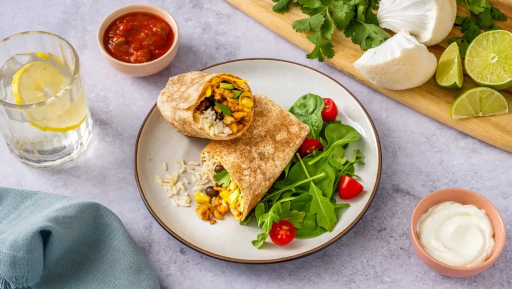 vegan chicken burrito